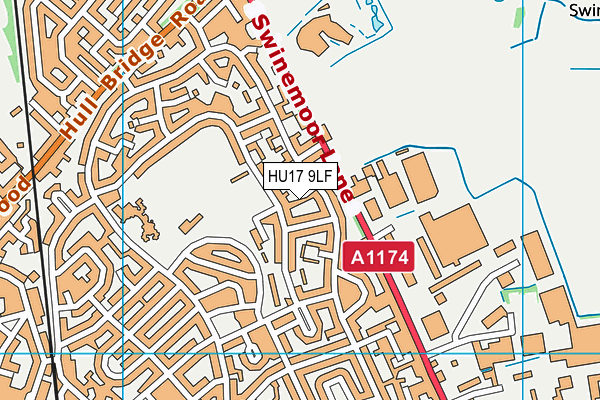 HU17 9LF map - OS VectorMap District (Ordnance Survey)