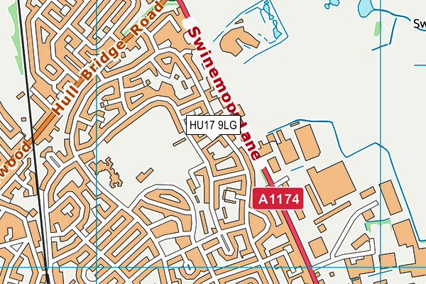 HU17 9LG map - OS VectorMap District (Ordnance Survey)