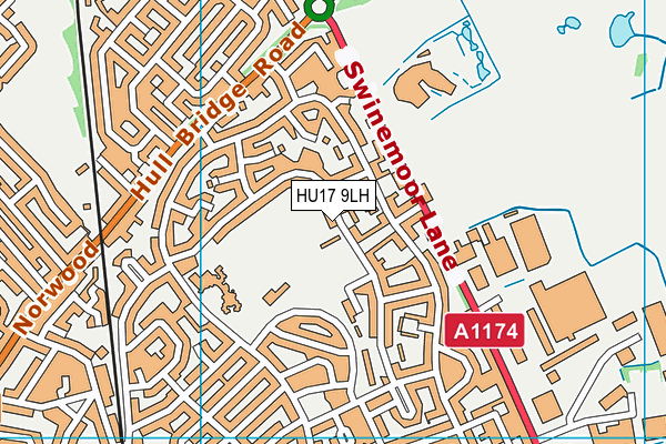 HU17 9LH map - OS VectorMap District (Ordnance Survey)