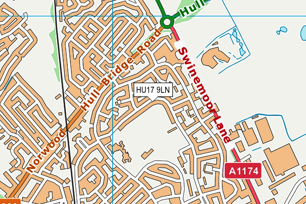 HU17 9LN map - OS VectorMap District (Ordnance Survey)