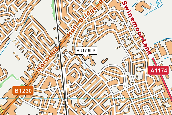 HU17 9LP map - OS VectorMap District (Ordnance Survey)
