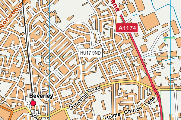 HU17 9ND map - OS VectorMap District (Ordnance Survey)