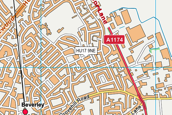 HU17 9NE map - OS VectorMap District (Ordnance Survey)