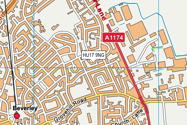 HU17 9NG map - OS VectorMap District (Ordnance Survey)