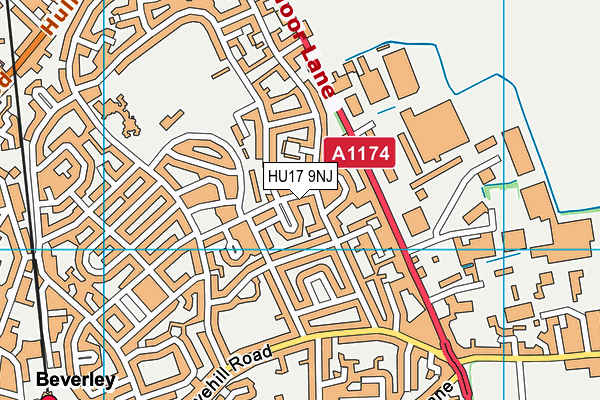HU17 9NJ map - OS VectorMap District (Ordnance Survey)