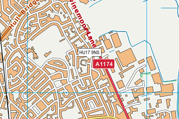 HU17 9NS map - OS VectorMap District (Ordnance Survey)