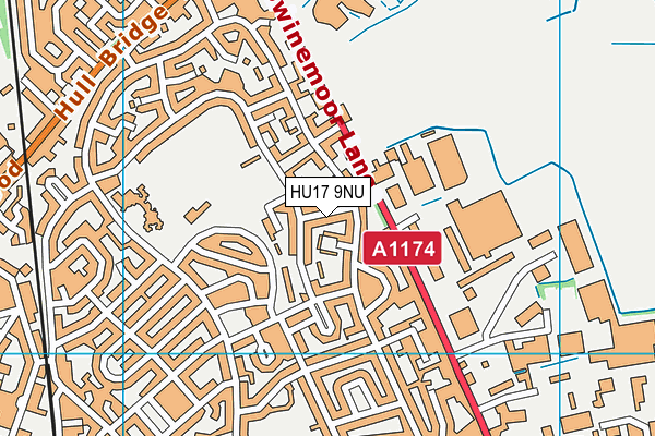 HU17 9NU map - OS VectorMap District (Ordnance Survey)