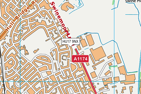 HU17 9NX map - OS VectorMap District (Ordnance Survey)