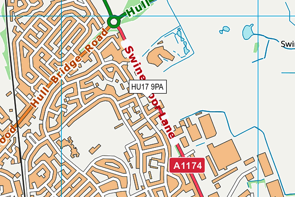HU17 9PA map - OS VectorMap District (Ordnance Survey)