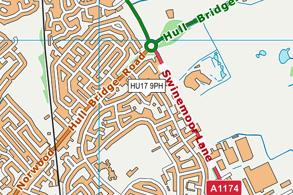 HU17 9PH map - OS VectorMap District (Ordnance Survey)