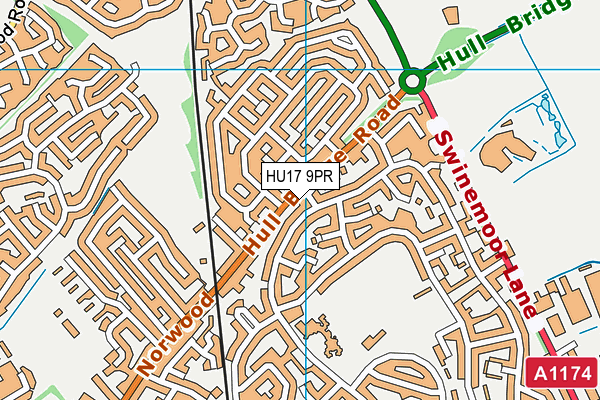 HU17 9PR map - OS VectorMap District (Ordnance Survey)