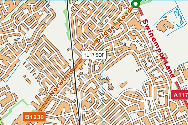 HU17 9QF map - OS VectorMap District (Ordnance Survey)