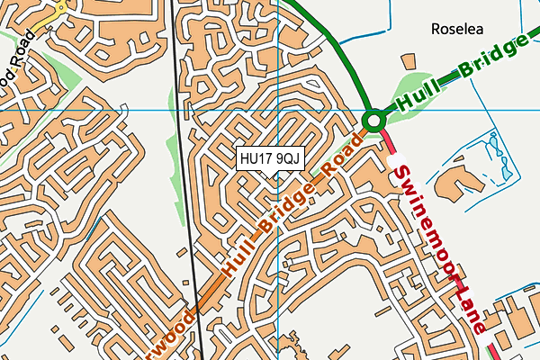 HU17 9QJ map - OS VectorMap District (Ordnance Survey)