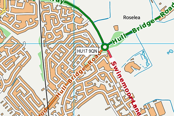 HU17 9QN map - OS VectorMap District (Ordnance Survey)