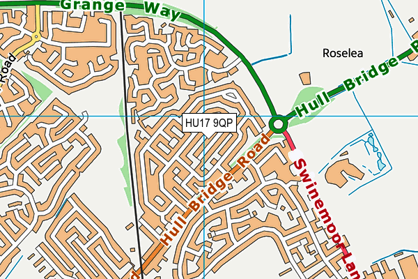 HU17 9QP map - OS VectorMap District (Ordnance Survey)