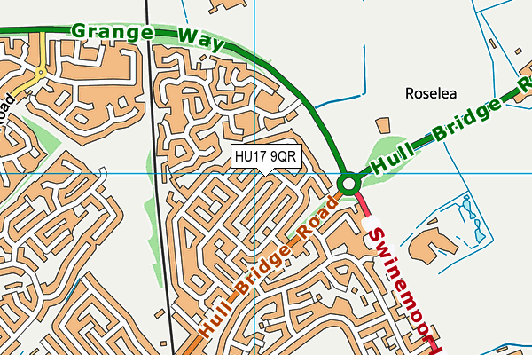 HU17 9QR map - OS VectorMap District (Ordnance Survey)