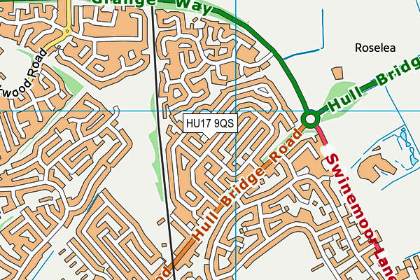 HU17 9QS map - OS VectorMap District (Ordnance Survey)