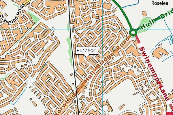 HU17 9QT map - OS VectorMap District (Ordnance Survey)