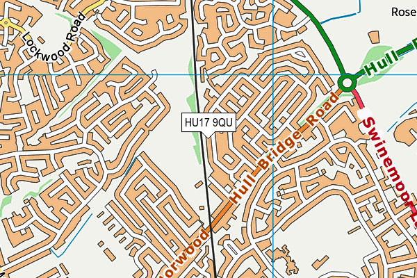 HU17 9QU map - OS VectorMap District (Ordnance Survey)