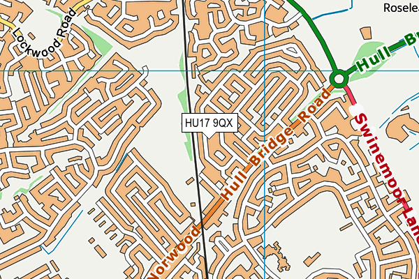 HU17 9QX map - OS VectorMap District (Ordnance Survey)