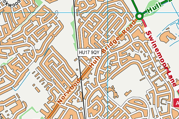 HU17 9QY map - OS VectorMap District (Ordnance Survey)