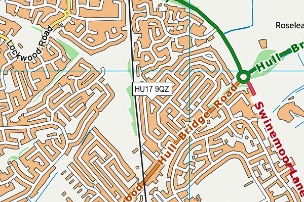 HU17 9QZ map - OS VectorMap District (Ordnance Survey)