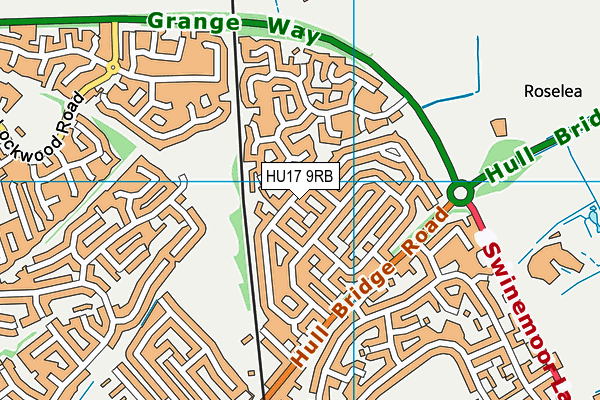 HU17 9RB map - OS VectorMap District (Ordnance Survey)