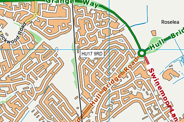 HU17 9RD map - OS VectorMap District (Ordnance Survey)