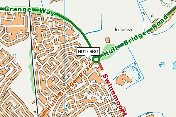 HU17 9RG map - OS VectorMap District (Ordnance Survey)