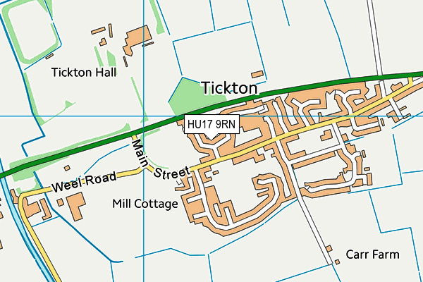 HU17 9RN map - OS VectorMap District (Ordnance Survey)