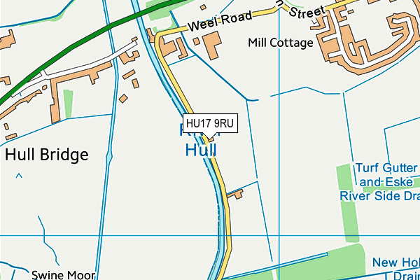 HU17 9RU map - OS VectorMap District (Ordnance Survey)