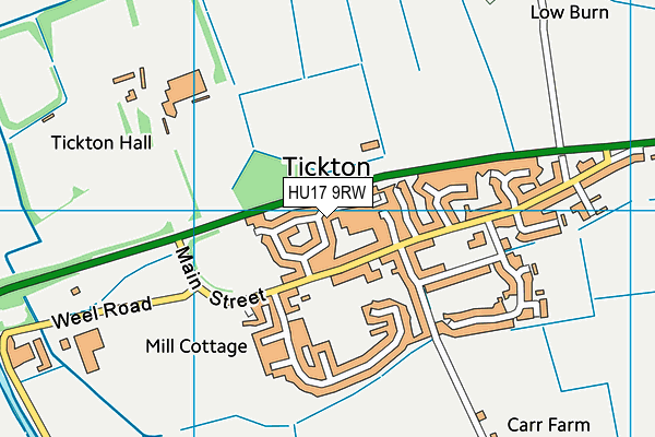 HU17 9RW map - OS VectorMap District (Ordnance Survey)