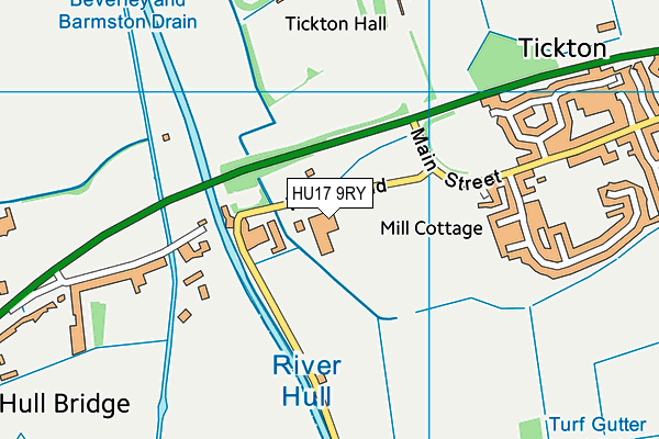 HU17 9RY map - OS VectorMap District (Ordnance Survey)