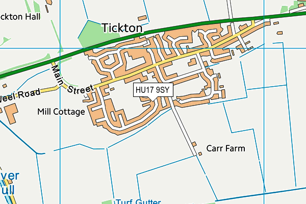 Tickton Playing Field map (HU17 9SY) - OS VectorMap District (Ordnance Survey)