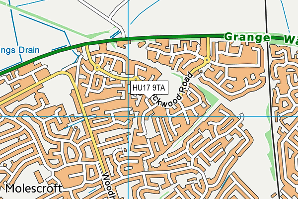 HU17 9TA map - OS VectorMap District (Ordnance Survey)