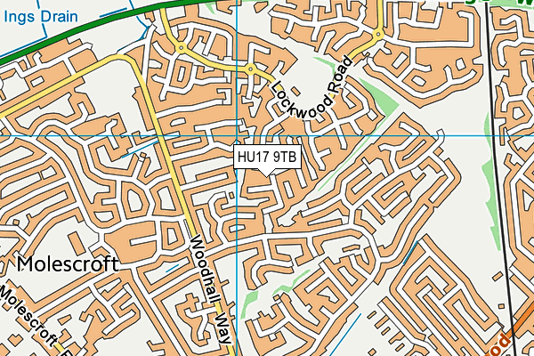 HU17 9TB map - OS VectorMap District (Ordnance Survey)