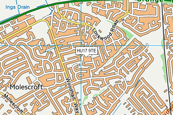 HU17 9TE map - OS VectorMap District (Ordnance Survey)