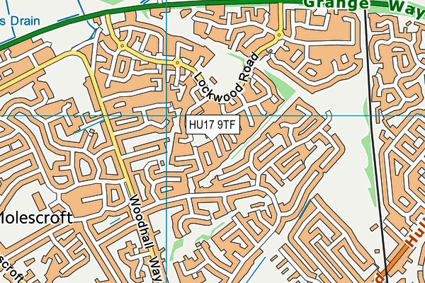 HU17 9TF map - OS VectorMap District (Ordnance Survey)