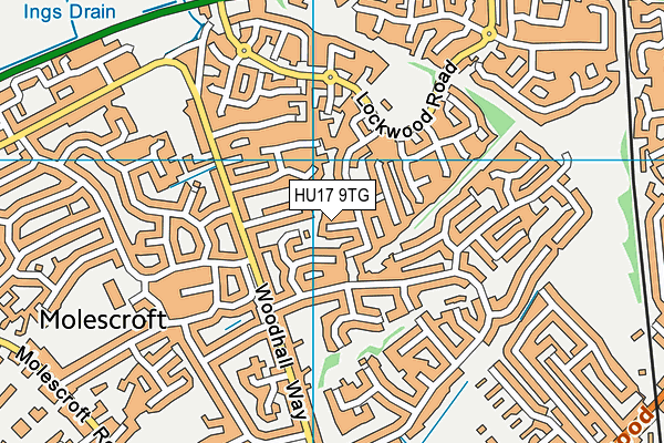 HU17 9TG map - OS VectorMap District (Ordnance Survey)