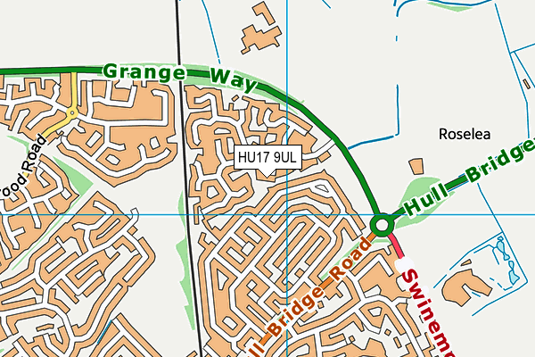 HU17 9UL map - OS VectorMap District (Ordnance Survey)