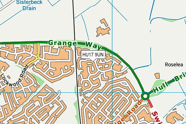 HU17 9UN map - OS VectorMap District (Ordnance Survey)
