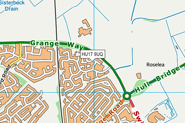 HU17 9UQ map - OS VectorMap District (Ordnance Survey)