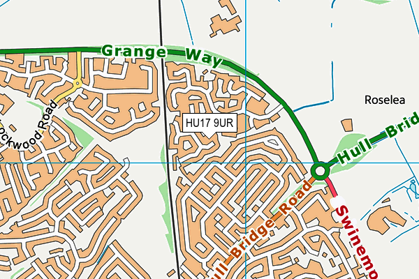 HU17 9UR map - OS VectorMap District (Ordnance Survey)