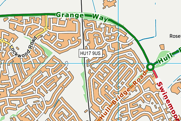 HU17 9US map - OS VectorMap District (Ordnance Survey)