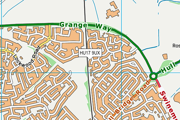 HU17 9UX map - OS VectorMap District (Ordnance Survey)