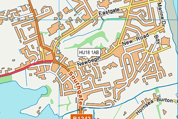 HU18 1AB map - OS VectorMap District (Ordnance Survey)