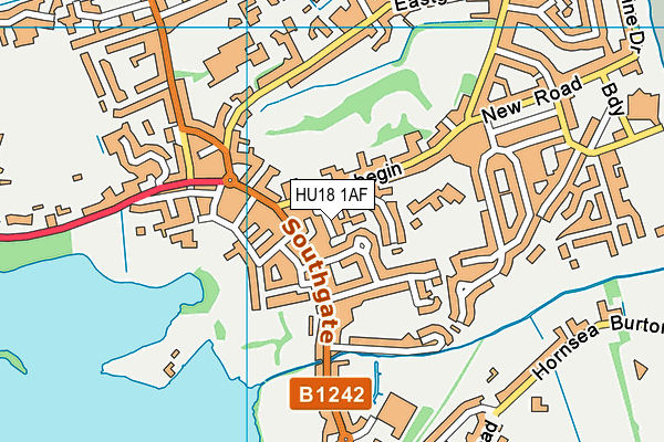 HU18 1AF map - OS VectorMap District (Ordnance Survey)