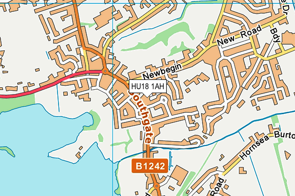 HU18 1AH map - OS VectorMap District (Ordnance Survey)