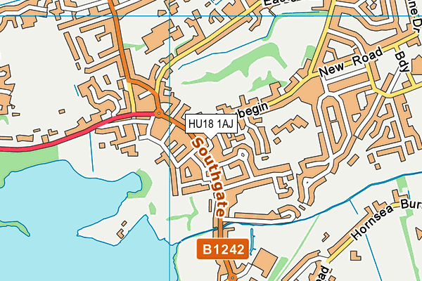 HU18 1AJ map - OS VectorMap District (Ordnance Survey)