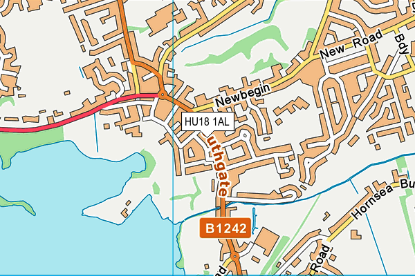 HU18 1AL map - OS VectorMap District (Ordnance Survey)